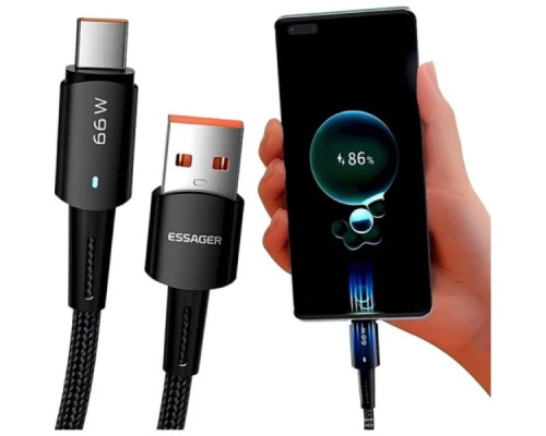 Кабель ESSAGER Sunset Type-C 6A USB charging and data Fully compatible cable 1m Black (EXCT-CG01)