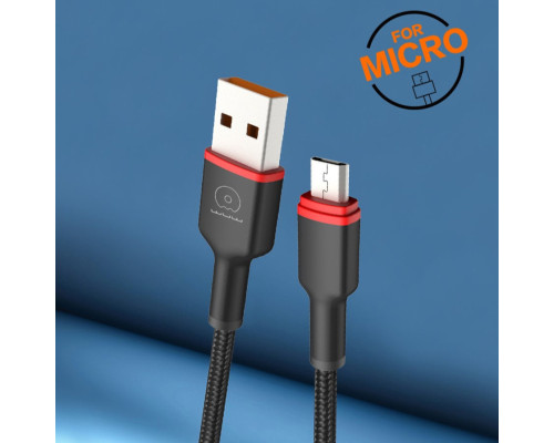 Кабель WUW-X203 USB Micro 2,4A 1m black (6972573336197)