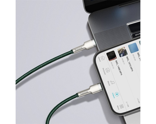 Кабель Baseus Cafule Series Metal Data Cable Type-C to iP PD 20W 1m Green (CATLJK-A06)