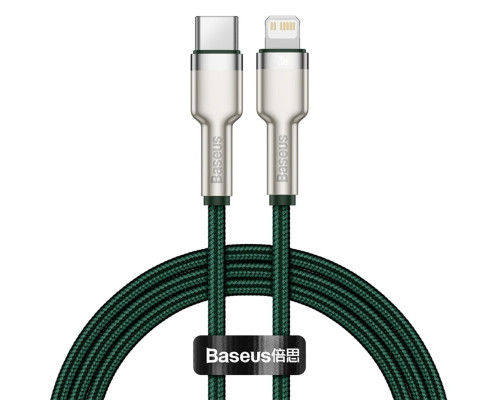 Кабель Baseus Cafule Series Metal Data Cable Type-C to iP PD 20W 1m Green (CATLJK-A06)