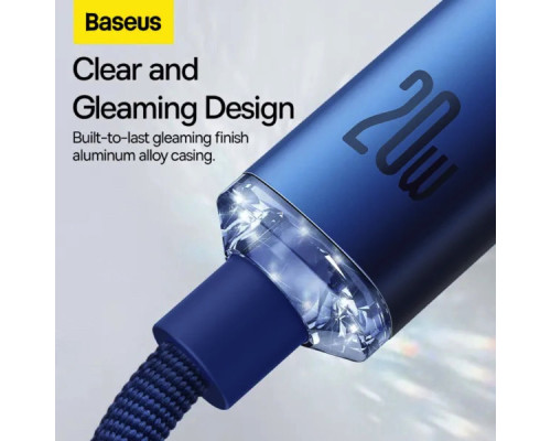 Кабель Baseus Crystal Shine Series Fast Charging Data Cable Type-C to iP 20W 2m Blue (CAJY000303)