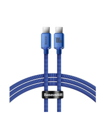 Кабель Baseus Crystal Shine Series Fast Charging Data Cable Type-C to Type-C 100W 1.2m Blue (CAJY000603)