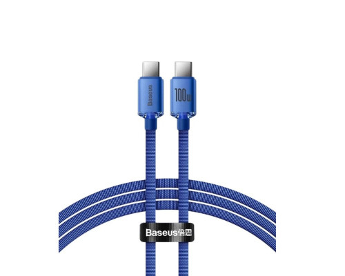 Кабель Baseus Crystal Shine Series Fast Charging Data Cable Type-C to Type-C 100W 1.2m Blue (CAJY000603)