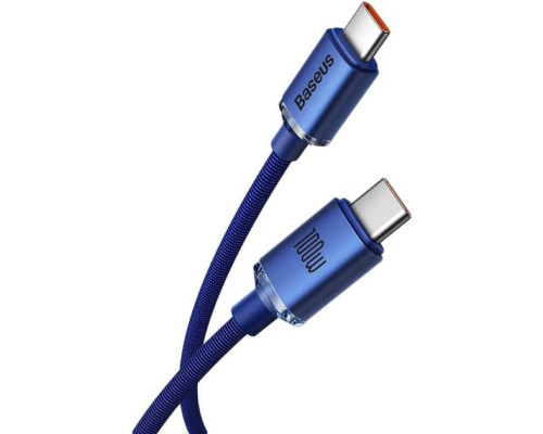 Кабель Baseus Crystal Shine Series Fast Charging Data Cable Type-C to Type-C 100W 1.2m Blue (CAJY000603)