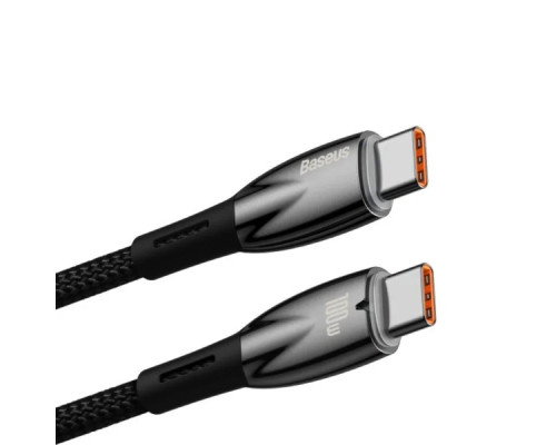 Кабель Baseus Glimmer Series Fast Charging Data Cable Type-C to Type-C 100W 2m Black (CADH000801)