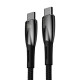 Кабель Baseus Glimmer Series Fast Charging Data Cable Type-C to Type-C 100W 2m Black (CADH000801)