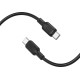 Кабель BOROFONE BX113 Lenny 60W silicone charging data cable C to C(L=2M) Black (6941991115516)