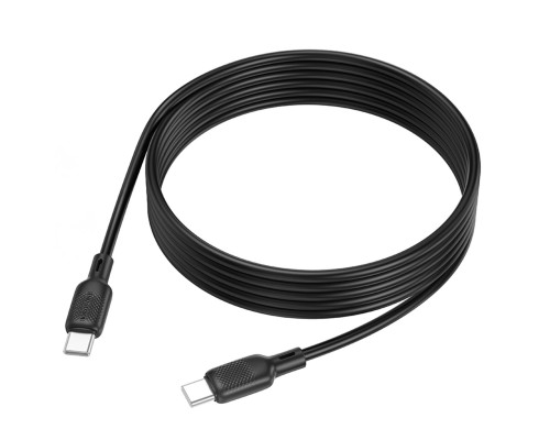 Кабель BOROFONE BX113 Lenny 60W silicone charging data cable C to C(L=2M) Black (6941991115516)