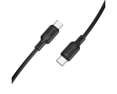 Кабель BOROFONE BX113 Lenny 60W silicone charging data cable C to C(L=2M) Black (6941991115516)