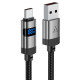 Кабель ACEFAST C15-04 USB-A to USB-C zinc alloy digital display braided charging data cable Black (6974316283737)