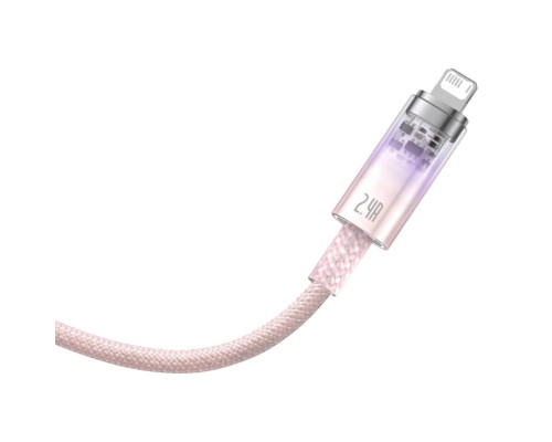 Кабель Baseus Explorer Series Fast Charging Cable with Smart Temperature Control USB to iP 2.4A 1m Pink (CATS010004)