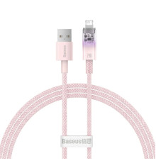 Кабель Baseus Explorer Series Fast Charging Cable with Smart Temperature Control USB to iP 2.4A 1m Pink (CATS010004)