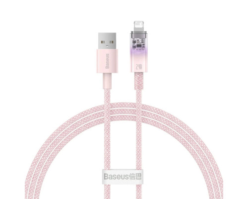 Кабель Baseus Explorer Series Fast Charging Cable with Smart Temperature Control USB to iP 2.4A 1m Pink (CATS010004)