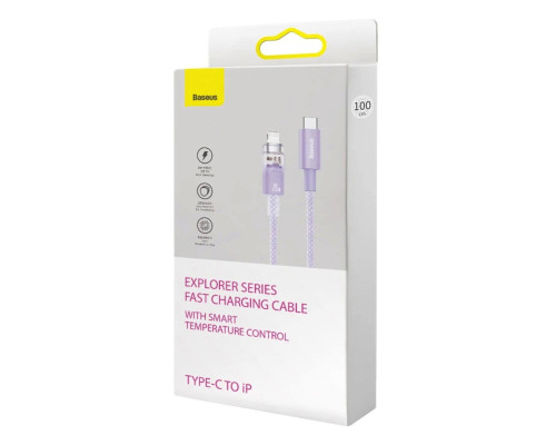 Кабель Baseus Explorer Series Fast Charging Cable with Smart Temperature Control Type-C to iP 20W 1m Purple (CATS010205)