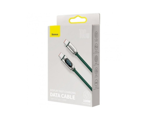 Кабель Baseus Display Fast Charging Data Cable Type-C to Type-C 100W 1m Green (CATSK-B06)