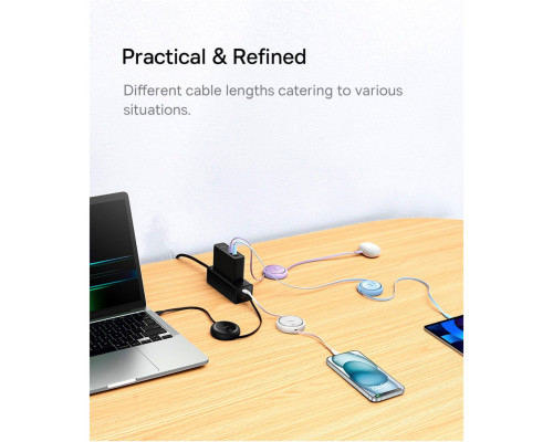 Кабель Baseus Free2Draw Mini Retractable Charging Cable Type-C to Type-C 100W 1m Nebula Purple (P10364500511-00)