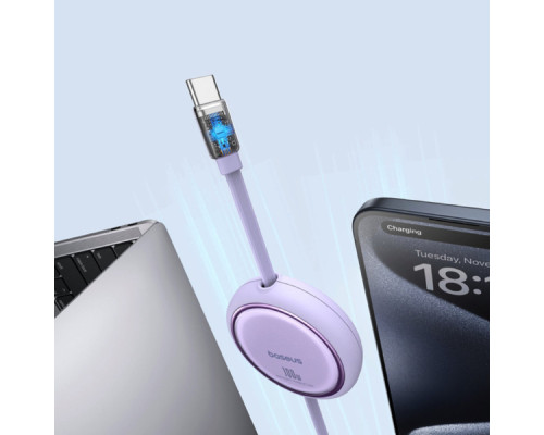 Кабель Baseus Free2Draw Mini Retractable Charging Cable Type-C to Type-C 100W 1m Nebula Purple (P10364500511-00)