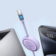 Кабель Baseus Free2Draw Mini Retractable Charging Cable Type-C to Type-C 100W 1m Nebula Purple (P10364500511-00)