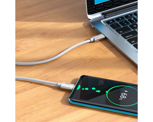 Кабель HOCO U134 Primero 240W charging data cable Type-C to Type-C (L=1.8M) Gray (6942007620086)