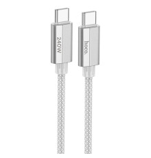 Кабель HOCO U134 Primero 240W charging data cable Type-C to Type-C (L=1.8M) Gray (6942007620086)