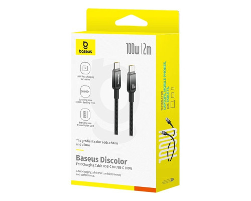 Кабель Baseus Discolor Series Fast Charging Cable USB-C to USB-C 100W 1m Cluster Black (P10374902111-00)