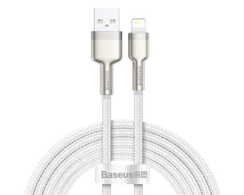 Кабель Baseus Cafule Series Metal Data Cable USB to IP 2.4A 2m White (CALJK-B02)