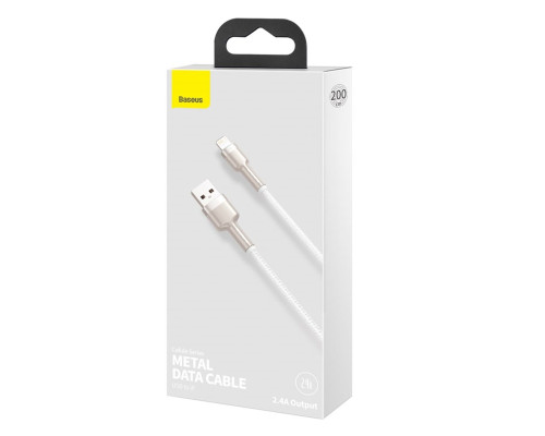 Кабель Baseus Cafule Series Metal Data Cable USB to IP 2.4A 2m White (CALJK-B02)