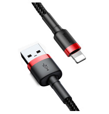 Кабель Baseus Cafule Cable USB For Lightning 2.4A 0.5m Red+Black (CALKLF-A19)