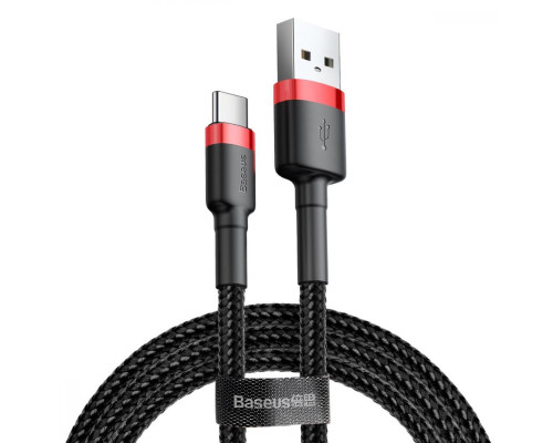 Кабель Baseus Cafule Cable USB For Type-C 3A 1m Red+Black (CATKLF-B91)