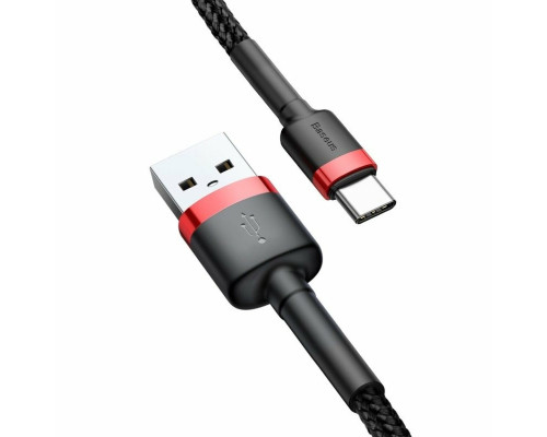 Кабель Baseus Cafule Cable USB For Type-C 3A 1m Red+Black (CATKLF-B91)