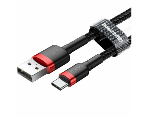 Кабель Baseus Cafule Cable USB For Type-C 3A 1m Red+Black (CATKLF-B91)