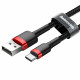 Кабель Baseus Cafule Cable USB For Type-C 3A 1m Red+Black (CATKLF-B91)