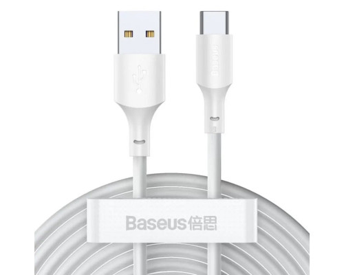 Кабель Baseus Simple Wisdom Data Cable Kit USB to Type-C 5A (2PCS/Set）1.5m White (TZCATZJ-02)