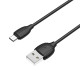 Кабель BOROFONE BX19 USB to Micro 2.4A, 1m, PVC, TPE connectors, Black (BX19MB)