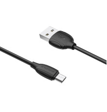 Кабель BOROFONE BX19 USB to Micro 2.4A, 1m, PVC, TPE connectors, Black (BX19MB)