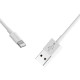 Кабель BOROFONE BX22 USB to iP 2.4A, 1m, PVC, РС connectors, White (BX22LW)