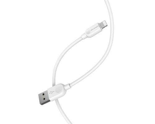 Кабель BOROFONE BX14 USB to iP 2.4A, 1m, PVC, TPE connectors, White (BX14L1W)