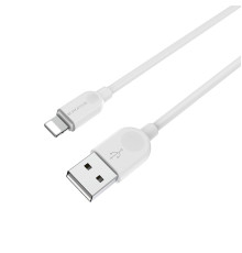 Кабель BOROFONE BX14 USB to iP 2.4A, 1m, PVC, TPE connectors, White (BX14L1W)