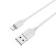 Кабель BOROFONE BX14 USB to iP 2.4A, 1m, PVC, TPE connectors, White (BX14L1W)