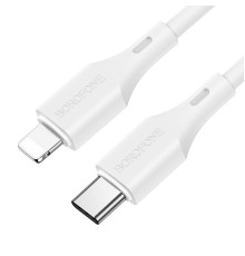 Кабель BOROFONE BX42 USB to iP 2.4A, 1m, silicone, TPE connectors, White (BX42LW)