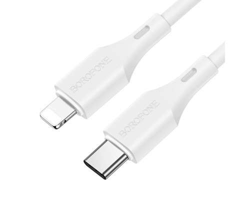 Кабель BOROFONE BX42 USB to iP 2.4A, 1m, silicone, TPE connectors, White (BX42LW)