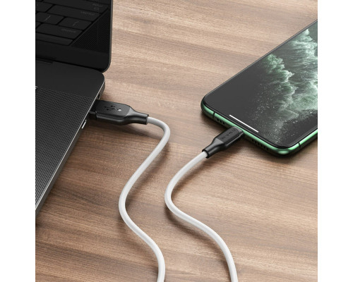 Кабель BOROFONE BX42 USB to iP 2.4A, 1m, silicone, TPE connectors, White (BX42LW)