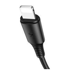 Кабель BOROFONE BX47 USB to iP 2.4A, 1m, PVC, PVC connectors, Black (BX47LB)