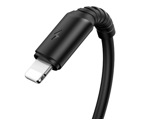 Кабель BOROFONE BX47 USB to iP 2.4A, 1m, PVC, PVC connectors, Black (BX47LB)