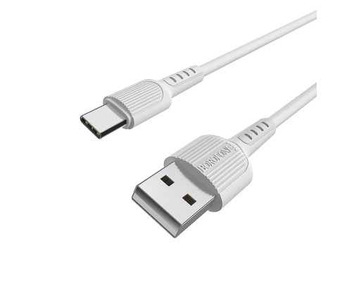 Кабель BOROFONE BX16 USB to Type-C 2A, 1m, PVC, TPE connectors, White (BX16CW)