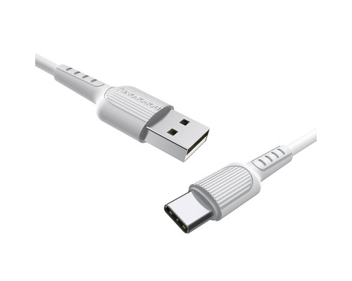 Кабель BOROFONE BX16 USB to Type-C 2A, 1m, PVC, TPE connectors, White (BX16CW)