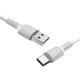 Кабель BOROFONE BX16 USB to Type-C 2A, 1m, PVC, TPE connectors, White (BX16CW)