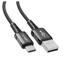 Кабель ACEFAST C1-04 USB to Type-C 3A, 1.2m, nylon aluminum connectors, Black (AFC1-04B)