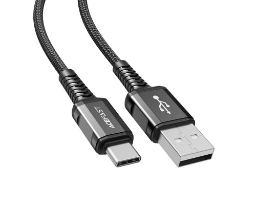 Кабель ACEFAST C1-04 USB to Type-C 3A, 1.2m, nylon aluminum connectors, Black (AFC1-04B)