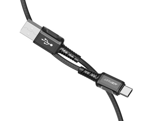 Кабель ACEFAST C1-04 USB to Type-C 3A, 1.2m, nylon aluminum connectors, Black (AFC1-04B)